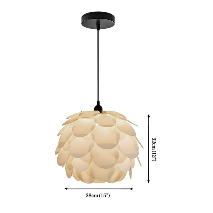 LAMPZ00E A-11 E14 / E27 Concise Style Pine Cone Shaped PP DIY Lamp Shade (Round), Not Included Light Bulb, Cable and Lamp Base(White)