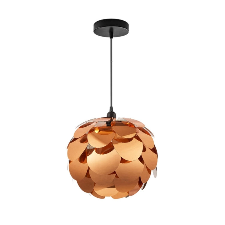 LAMPZ00E A-12 E14 / E27 Concise Style Pine Cone Shaped Copper Plating PP DIY Lamp Shade (Ellipse), Not Included Light Bulb, Cable and Lamp Base