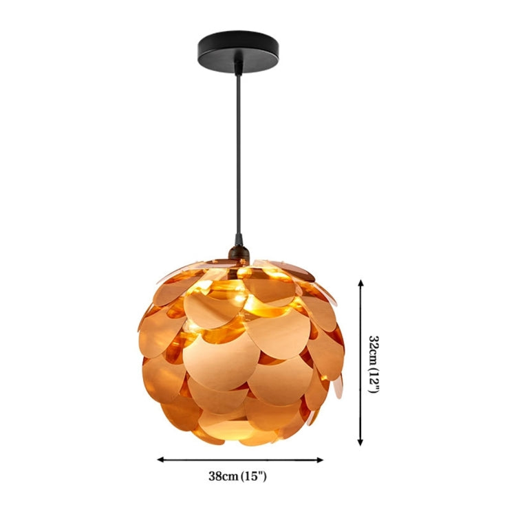LAMPZ00E A-12 E14 / E27 Concise Style Pine Cone Shaped Copper Plating PP DIY Lamp Shade (Ellipse), Not Included Light Bulb, Cable and Lamp Base