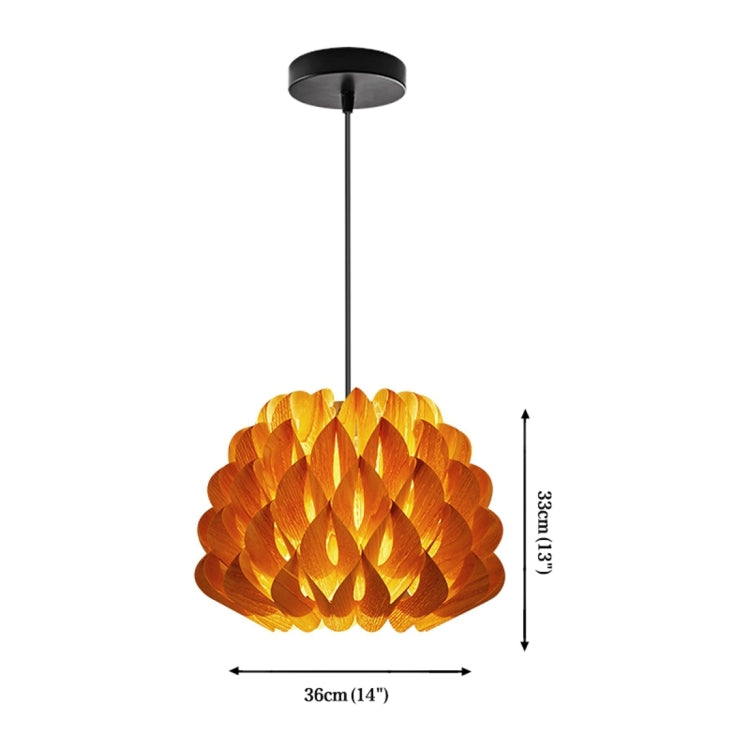LAMPZ00E A-13M E14 / E27 Concise Style Bird Nest Shaped Wood + PP DIY Lamp Shade, Not Included Light Bulb, Cable and Lamp Base (Wood Color)