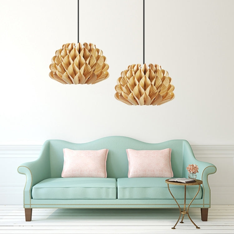 LAMPZ00E A-13M E14 / E27 Concise Style Bird Nest Shaped Wood + PP DIY Lamp Shade, Not Included Light Bulb, Cable and Lamp Base (Wood Color)