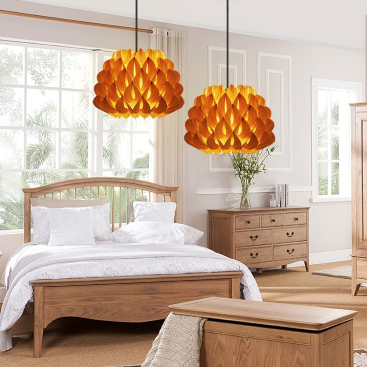 LAMPZ00E A-13M E14 / E27 Concise Style Bird Nest Shaped Wood + PP DIY Lamp Shade, Not Included Light Bulb, Cable and Lamp Base (Wood Color)