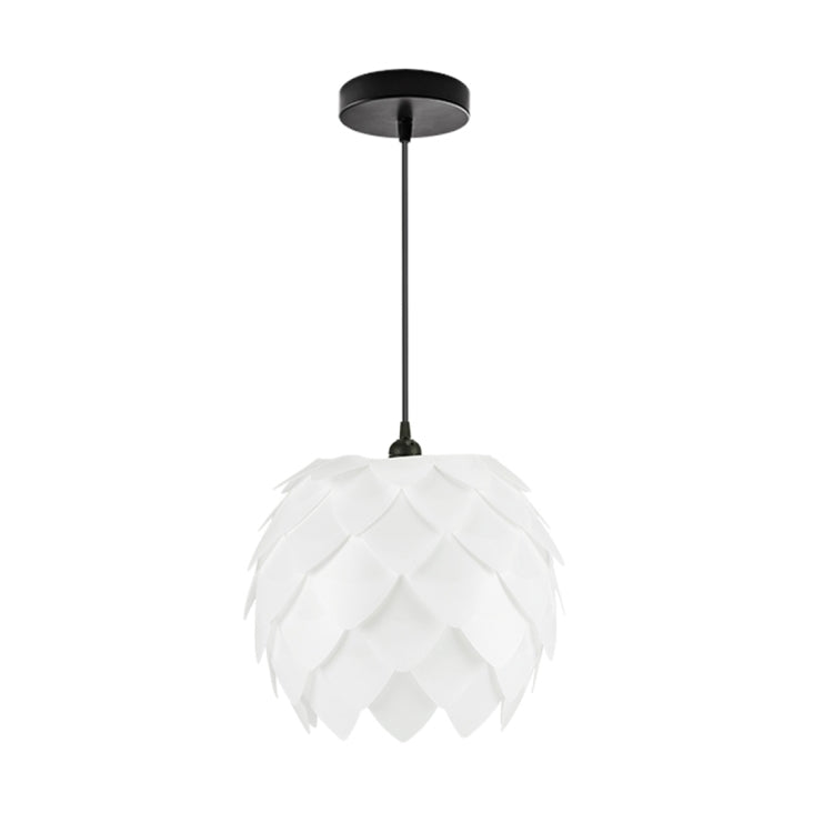 LAMPZ00E A-15D E27 Concise Style Artichoke Shaped PP DIY Lamp Shade with Cable and Lamp Base, Not Included Light Bulb, DC 220-224V(White)