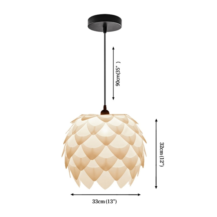 LAMPZ00E A-15D E27 Concise Style Artichoke Shaped PP DIY Lamp Shade with Cable and Lamp Base, Not Included Light Bulb, DC 220-224V(White)