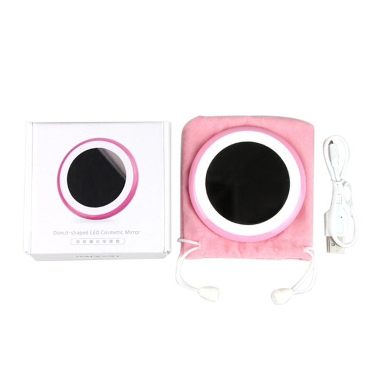 OneFire 1W 10 LEDs Multi-function Rechargeable Donut Shaped Makeup Mirror LED Desk Lamp Night Light, DC 5V