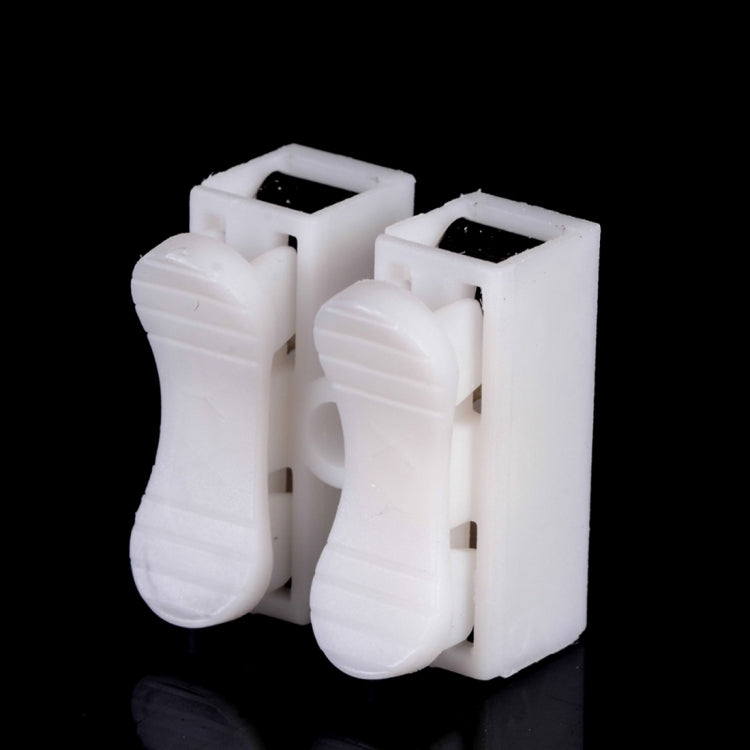 10 PCS 2-way Spring Push Quick Cable Connector CH-2 LED Strip Fast Connecting Wire Connector Wiring Terminal (White)