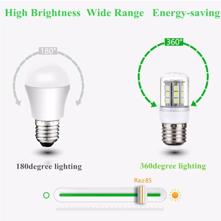 E27 2.5W Corn Light Bulb, 27 LEDs SMD 5050, AC 110V