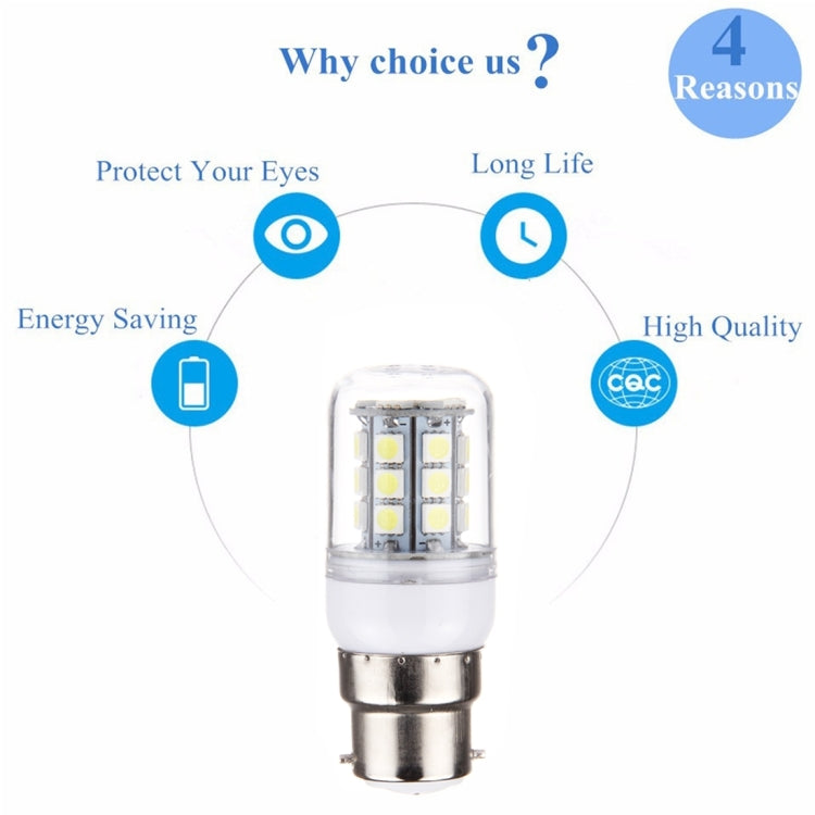 B22 3W Corn Light Bulb, 30 LEDs SMD 5050, AC 220V