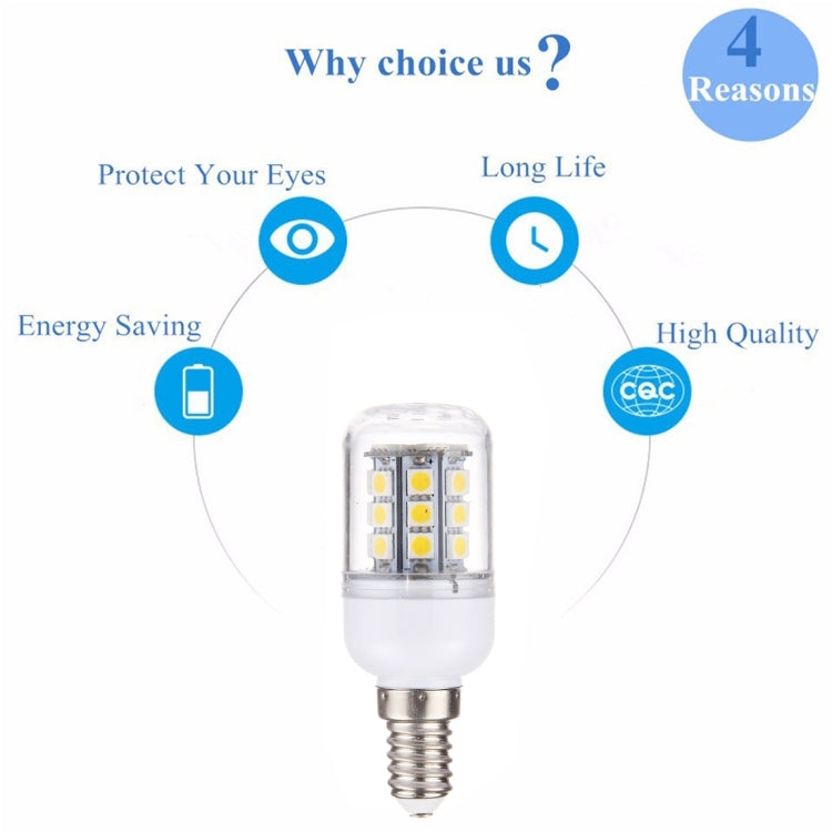 E14 2.5W Corn Light Bulb, 27 LEDs SMD 5050, AC 220V