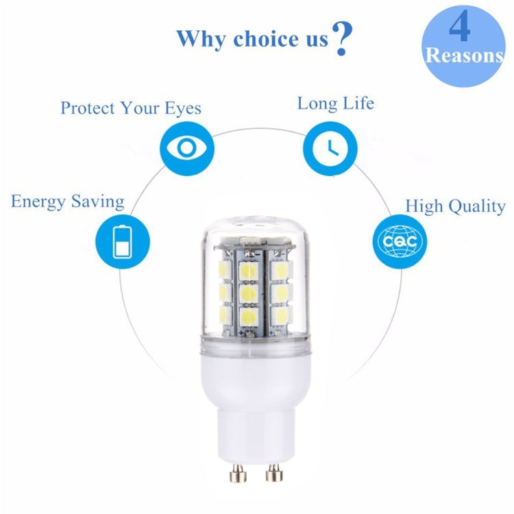 GU10 2.5W Corn Light Bulb, 27 LEDs SMD 5050, AC 220V