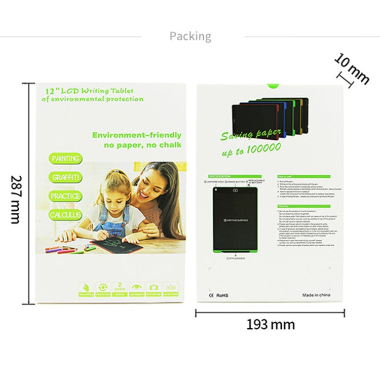 CHUYI 12 inch LCD Writing Tablet High Brightness Handwriting Drawing Sketching Graffiti Scribble Doodle Board eWriter for Home Office Writing Drawing