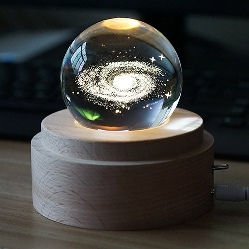 3D Word Engraving Crystal Ball Music Box