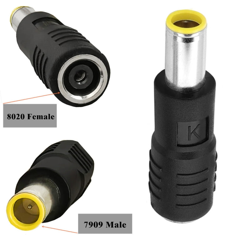 DC 8.0mm x 2.0mm Female to DC 7.9mm x 0.9mm Male Adapter for Solar Panels  - Black
