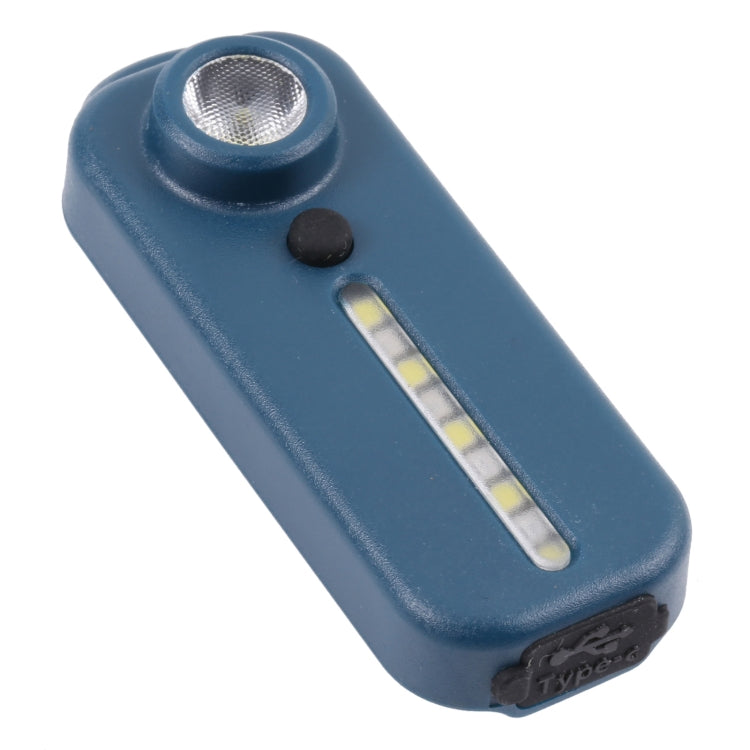 W-014 6 Lamp Beads USB-C / Type-C Rechargeable Red and Blue Warning Bicycle Tail Light