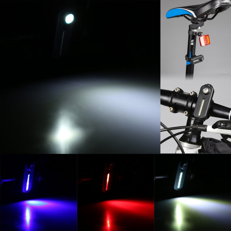 W-014 6 Lamp Beads USB-C / Type-C Rechargeable Red and Blue Warning Bicycle Tail Light