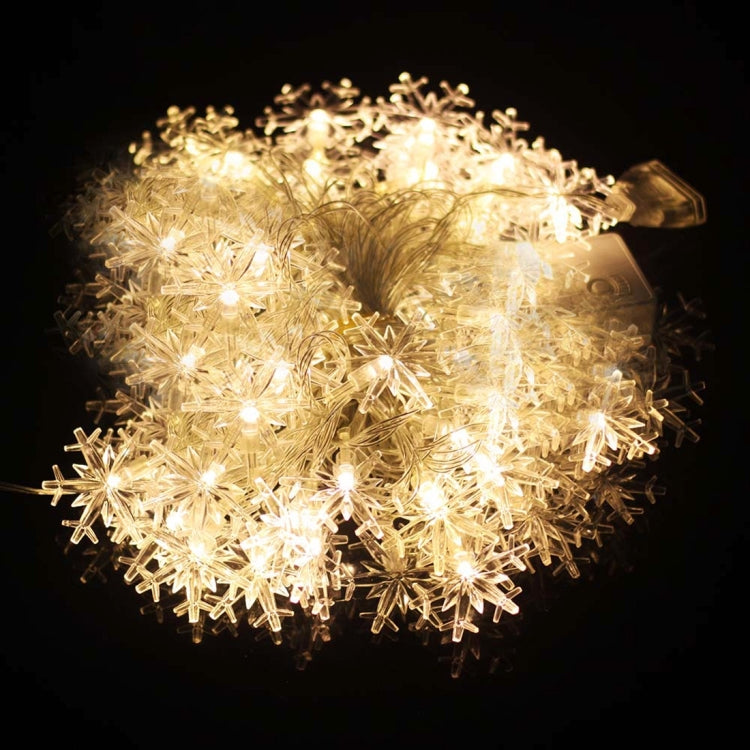 10m Snowflake Shape String Decoration Lights, 70 LED with Extend Interface, AC 110V