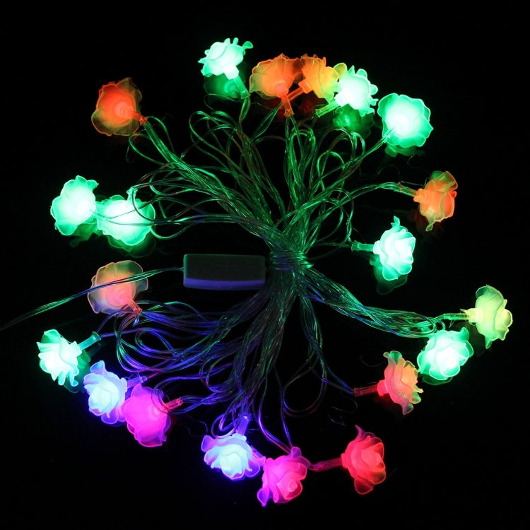 4m White Rose Water Resistant RGB Modeling String Light, 20 LEDs Without End Joint and Controller, AC 110V-220V(Colorful Light)