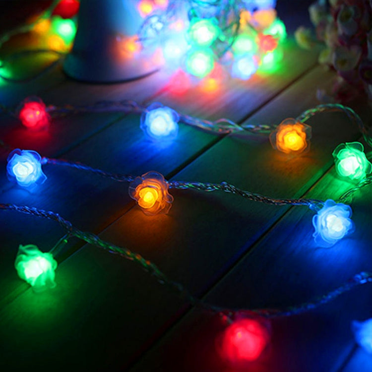 4m White Rose Water Resistant RGB Modeling String Light, 20 LEDs Without End Joint and Controller, AC 110V-220V(Colorful Light)