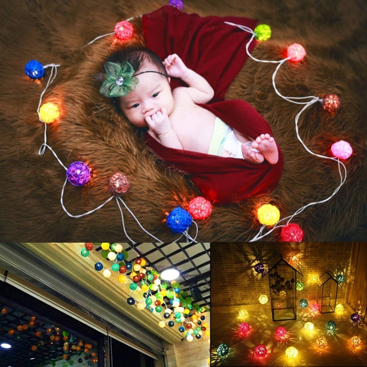 4m Sepak Takraw Water Resistant RGB Modeling String Lights , 20 LEDs Without End Joint and Controller, AC 110V-220V(Colorful Light)