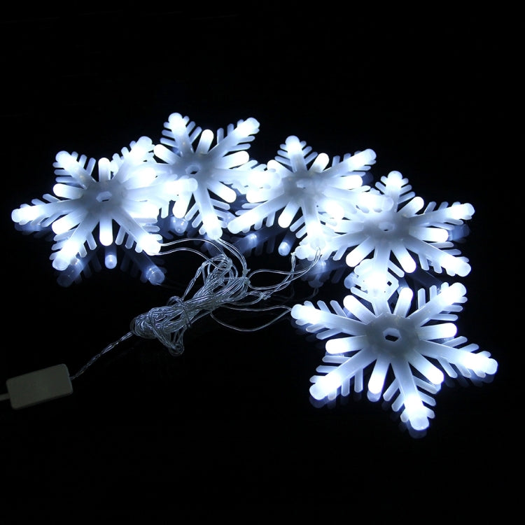 2.5m Water Resistant  Modeling String Lights , 5 LEDs Milky White Little Snowflake Without End Joint and Controller, EU Plug, AC 220V(White Light)