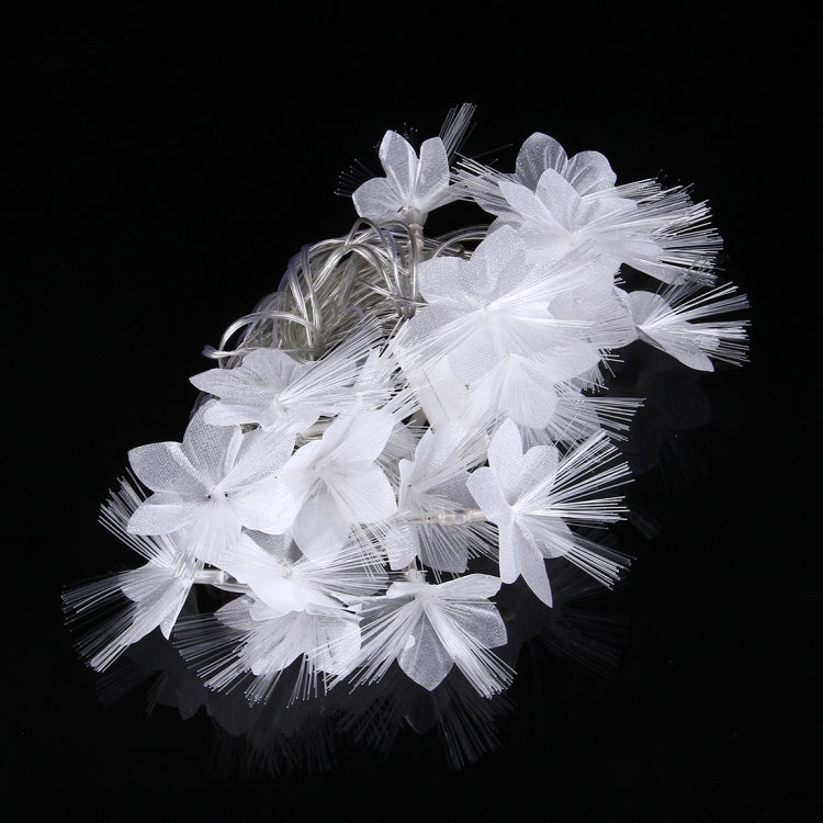 4m Water Resistant  RGB Modeling String Light, 20 LEDs White Petals Optical Fiber Without End Joint and Controller, AC 110V-220V(Colorful Light)