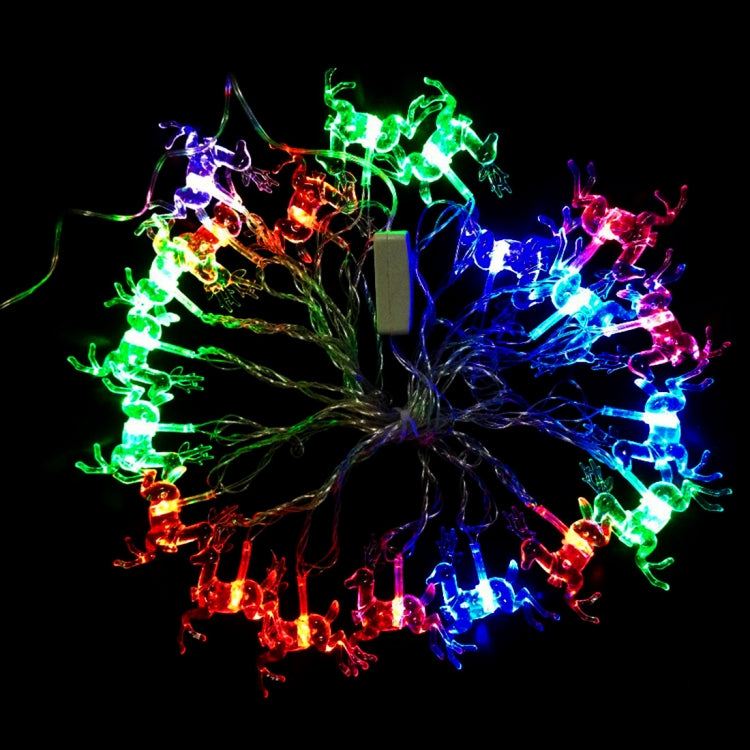 4m Water Resistant RGB Modeling String Lights, 20 LEDs Christmas Deer Without End Joint and Controller, AC 110V-220V(Colorful Light)