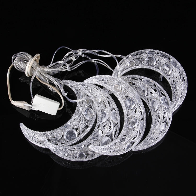 2.5m Water Resistant Modeling String Light, 5 LEDs Transparent Crescent Without End Joint and Controller, EU Plug, AC 220V(White Light)