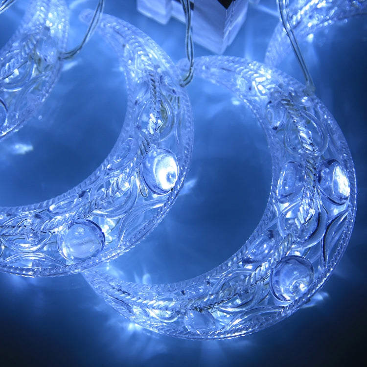 2.5m Water Resistant Modeling String Light, 5 LEDs Transparent Crescent Without End Joint and Controller, EU Plug, AC 220V(White Light)