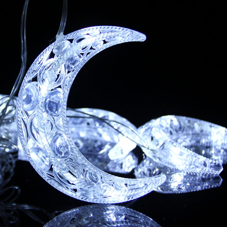 2.5m Water Resistant Modeling String Light, 5 LEDs Transparent Crescent Without End Joint and Controller, EU Plug, AC 220V(White Light)