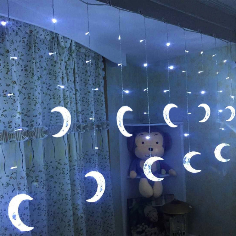2.5m Water Resistant Modeling String Light, 5 LEDs Transparent Crescent Without End Joint and Controller, EU Plug, AC 220V(White Light)