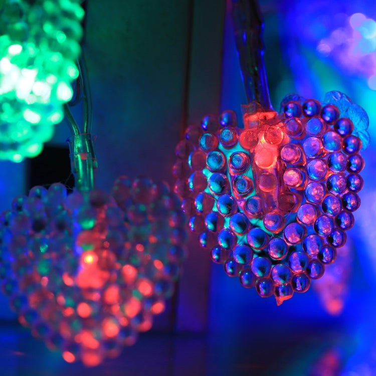 4m Water Resistant  RGB Modeling String Light, 20 LEDs Small Heart-shaped Without End Joint and Controller, AC 110V-220V(Colorful Light)