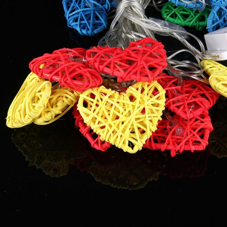 4m Water Resistant RGB Modeling String Light, 20 LEDs Colorful Rattan Heart Without End Joint and Controller, AC 110V-220V(Colorful Light)
