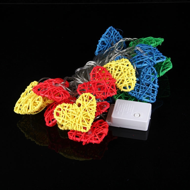 4m Water Resistant RGB Modeling String Light, 20 LEDs Colorful Rattan Heart Without End Joint and Controller, AC 110V-220V(Colorful Light)