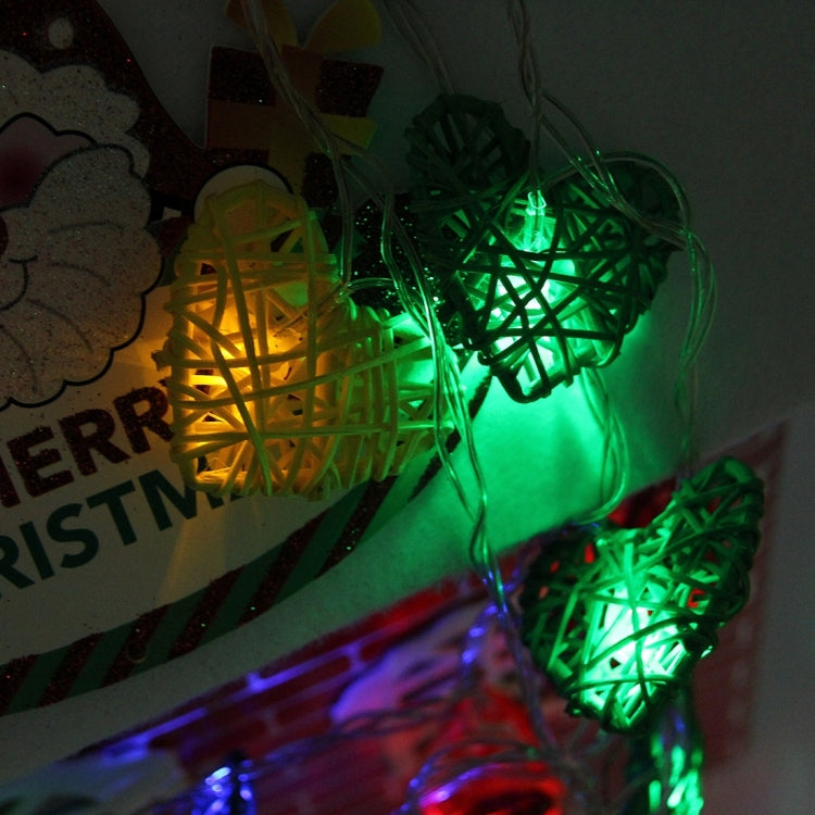 4m Water Resistant RGB Modeling String Light, 20 LEDs Colorful Rattan Heart Without End Joint and Controller, AC 110V-220V(Colorful Light)