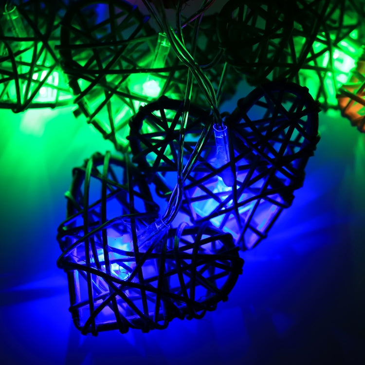 4m Water Resistant RGB Modeling String Light, 20 LEDs Colorful Rattan Heart Without End Joint and Controller, AC 110V-220V(Colorful Light)