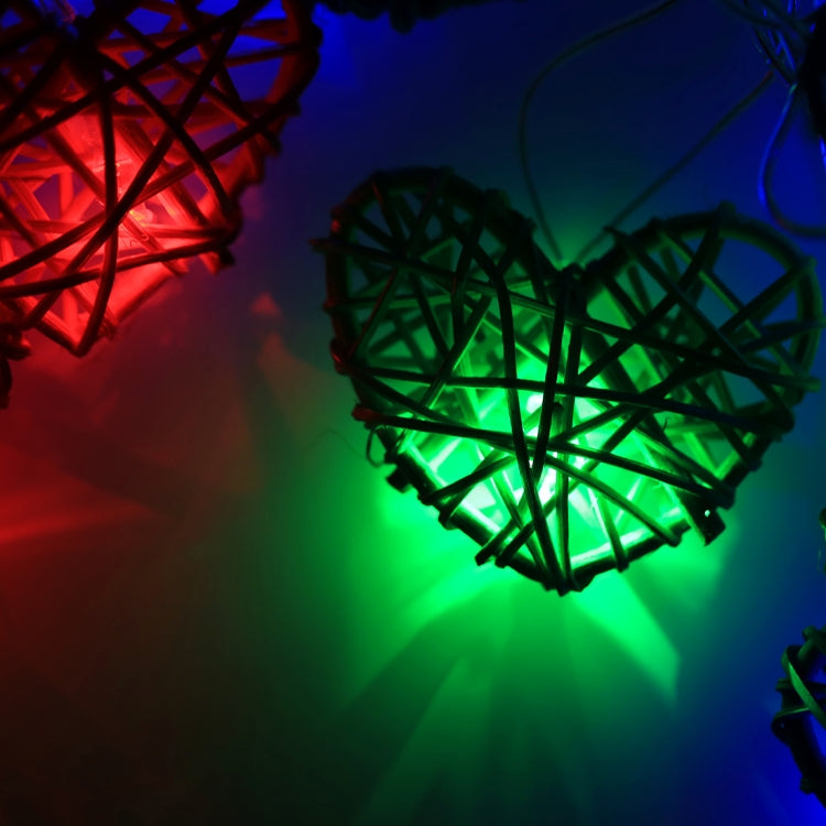 4m Water Resistant RGB Modeling String Light, 20 LEDs Colorful Rattan Heart Without End Joint and Controller, AC 110V-220V(Colorful Light)
