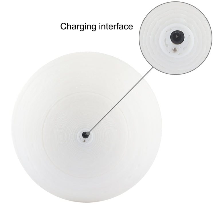 10cm Patted 3D Print Jupiter Lamp, USB Charging 7-Color Changing Energy-saving LED Night Light with Wooden Holder Base