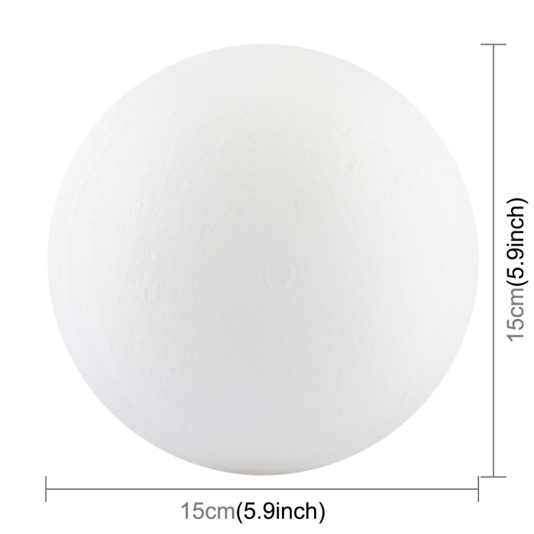15cm Touch Control 3D Print Jupiter Lamp, USB Charging 2-Color Changing Energy-saving LED Night Light with Wooden Holder Base