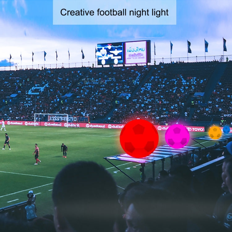 15cm Patted 3D Print Football Lamp , USB Charging 7-Color Changing LED Energy-saving Night Light with Wooden Holder Base