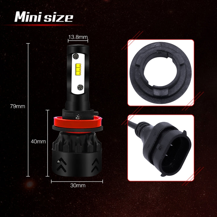 2 PCS Auto Car H8/H9/H11 24W 2200LM 6000K Pure White High-power Lamp Beads LED Headlight Bulbs Conversion Kit, DC 9-36V