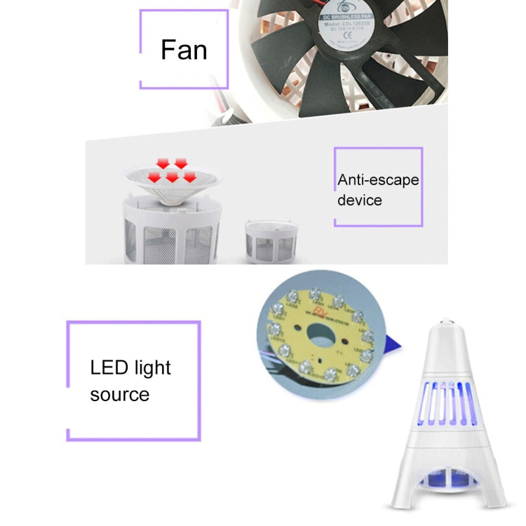 LED Electric Shock Mosquito Lamp Electric Mosquito Killer Lamp, US Plug, Size: 21Ã—21Ã—34cm(White)