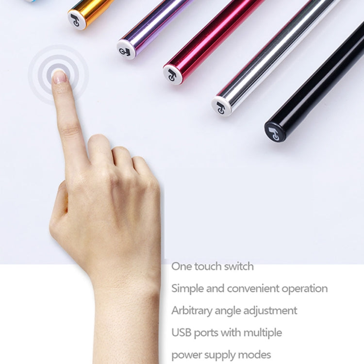 Sunshine T10 Touch Switch Stepless Dimming Flexible LED Reading Light, 10 LEDs USB Powered Night Light