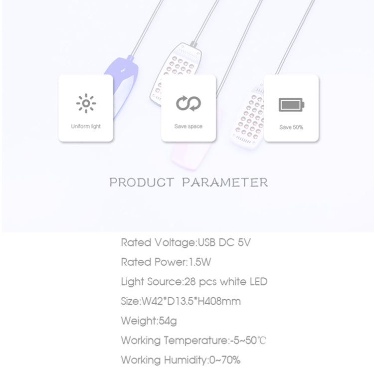 Sunshine S28 Flexible LED Reading Light , 28 LEDs Portable USB Powered Night Light