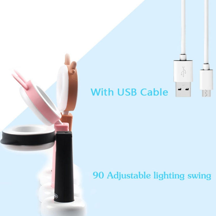 Sunshine D-005 Cute Pet Table Lamp , USB Rechargeable Desk Light Reading Lamp with 3 Modes Adjustable Brightness(Pink)