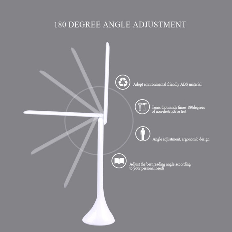 Sunshine D-002 Touch Switch Adjust Brightness LED Desk Lamp, Portable Eye-protection LED Night Light(White)