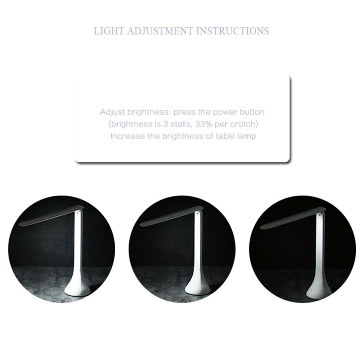 Sunshine D-002 Touch Switch Adjust Brightness LED Desk Lamp, Portable Eye-protection LED Night Light(White)