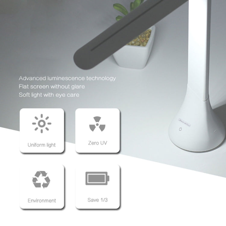 Sunshine D-002 Touch Switch Adjust Brightness LED Desk Lamp, Portable Eye-protection LED Night Light(White)
