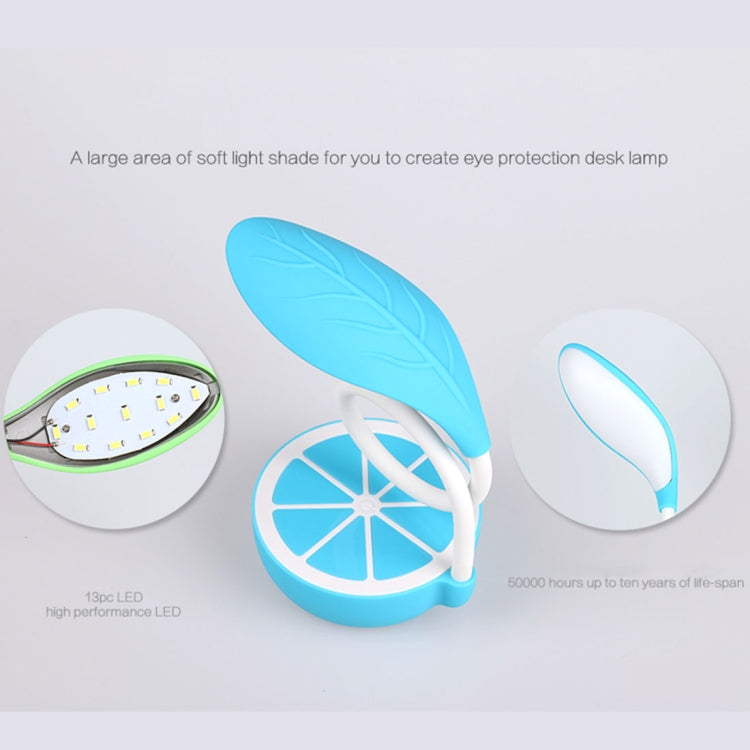 Sunshine D-001 LED Lemon Folded Desk Table Lamp , Novelty Portable Touch Stepless Dimming Eye-protection Rechargeable Night Light