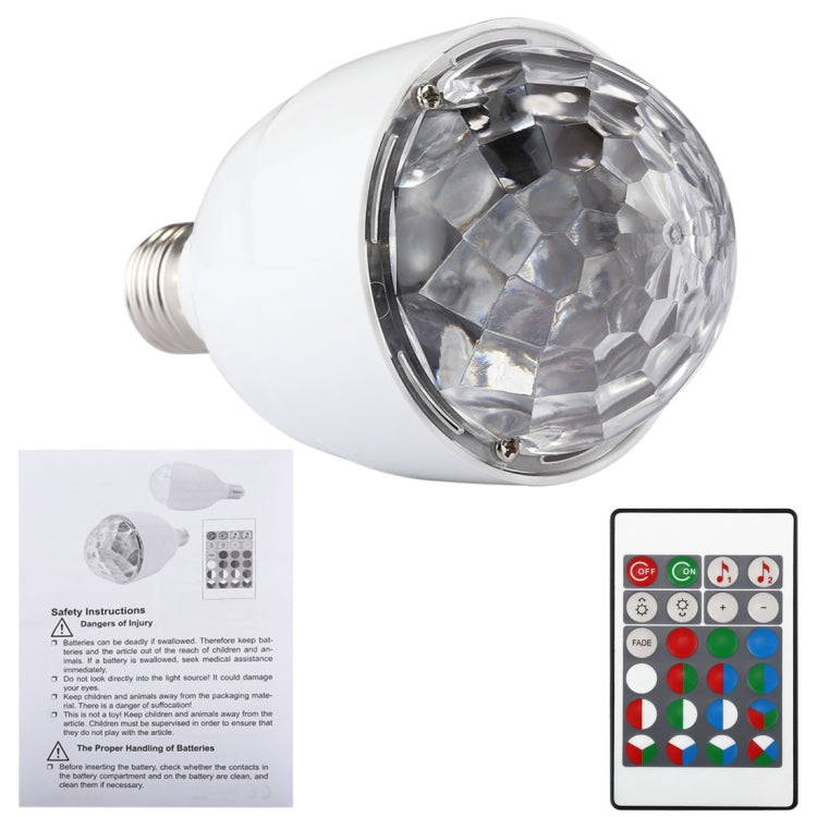 E27 RGBW Rotation LED Cloud Light Bulb , with 24-Keys Remote Controller, AC 100-240V