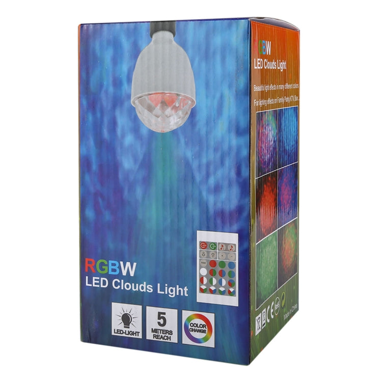 E27 RGBW Rotation LED Cloud Light Bulb , with 24-Keys Remote Controller, AC 100-240V